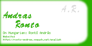 andras ronto business card